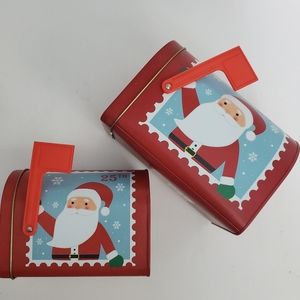 Christmas Santa Tin Mail Box Set